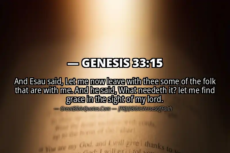 GENESIS 33:15 Verse