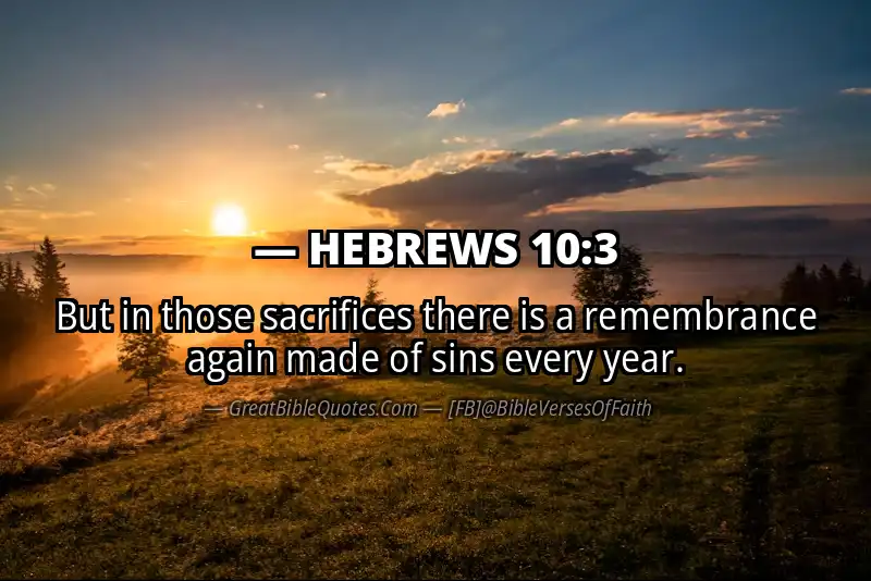 Bible verse: HEBREWS 10:3 Image