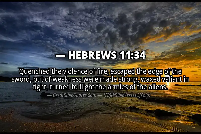Bible verse: HEBREWS 11:34 Image
