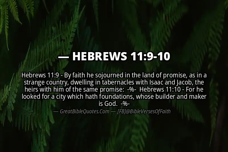 Image for HEBREWS 11:9-10 Bible verse