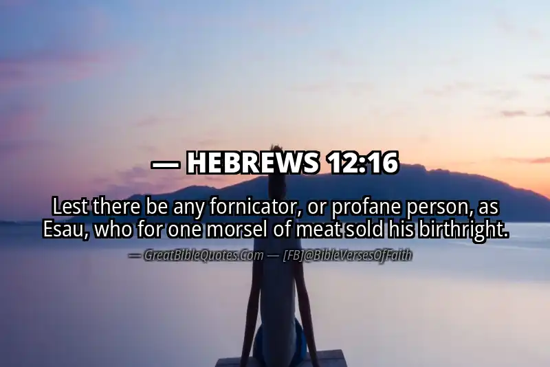 Bible verse: HEBREWS 12:16 Image