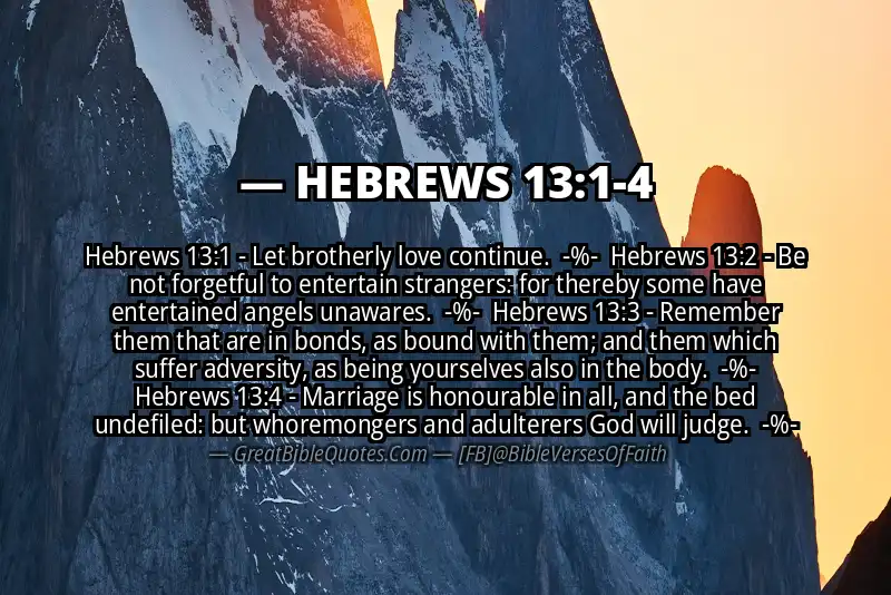 Image for HEBREWS 13:1-4 Bible verse