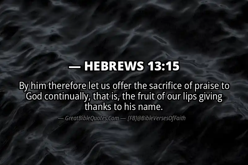 Bible verse: HEBREWS 13:15 Image