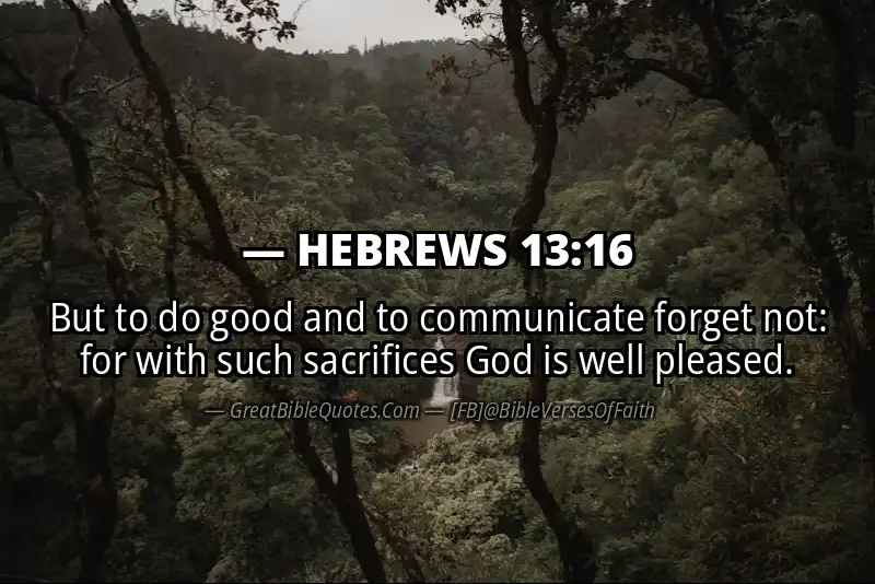 Bible verse: HEBREWS 13:16 Image