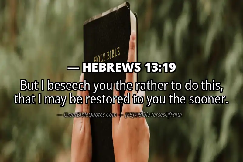 Bible verse: HEBREWS 13:19 Image