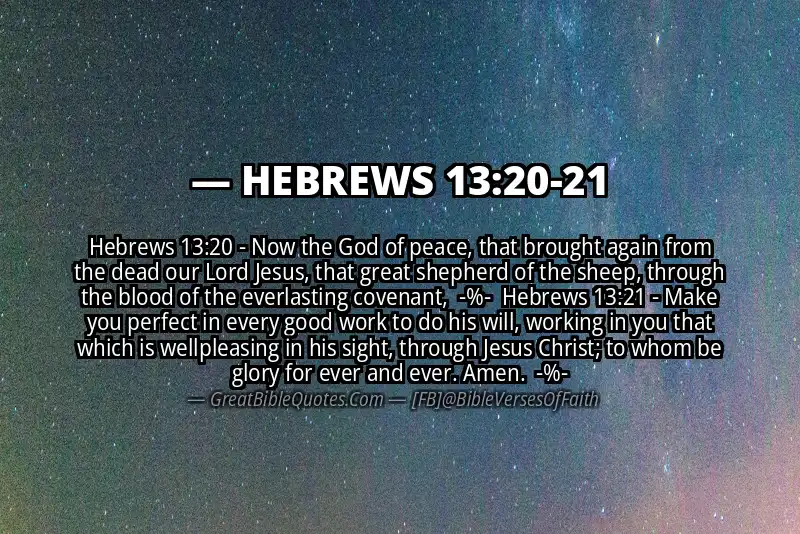 Image for HEBREWS 13:20-21 Bible verse