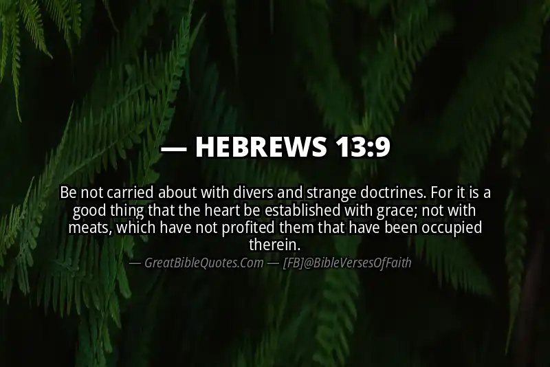 Bible verse: HEBREWS 13:9 Image