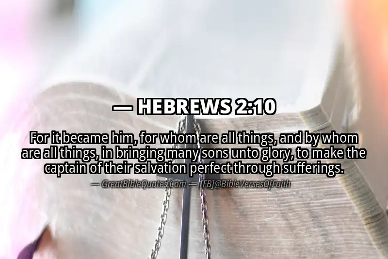 Bible verse: HEBREWS 2:10 Image