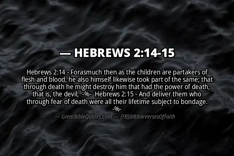 Image for HEBREWS 2:14-15 Bible verse