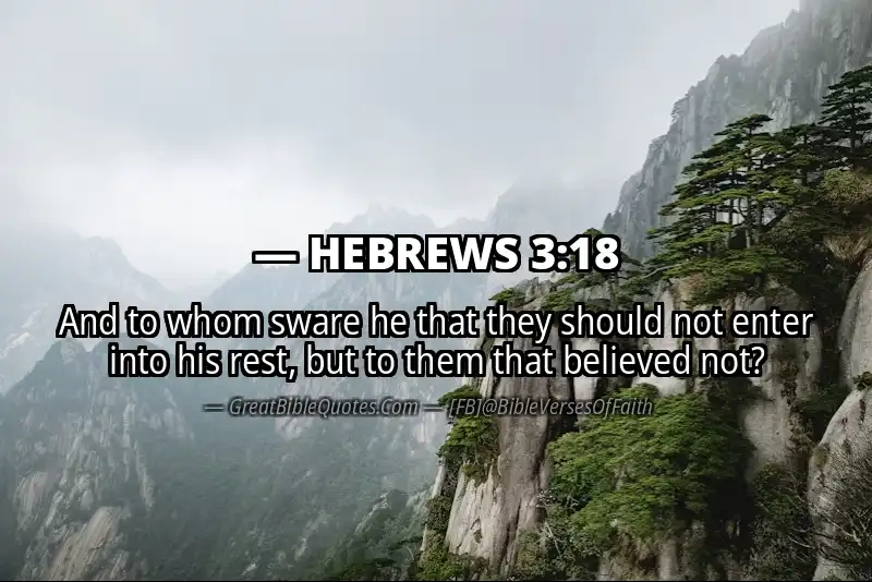 Bible verse: HEBREWS 3:18 Image