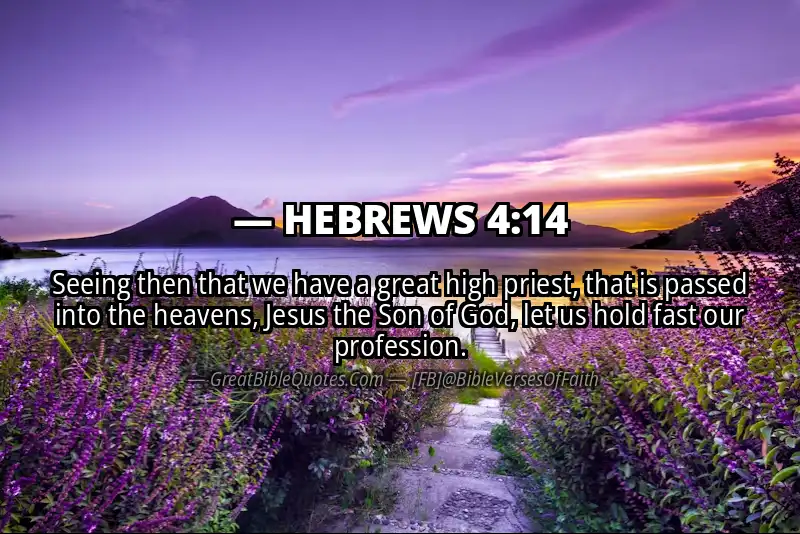 Bible verse: HEBREWS 4:14 Image