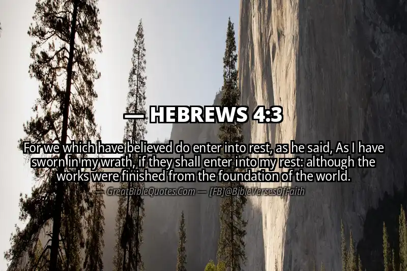 Bible verse: HEBREWS 4:3 Image