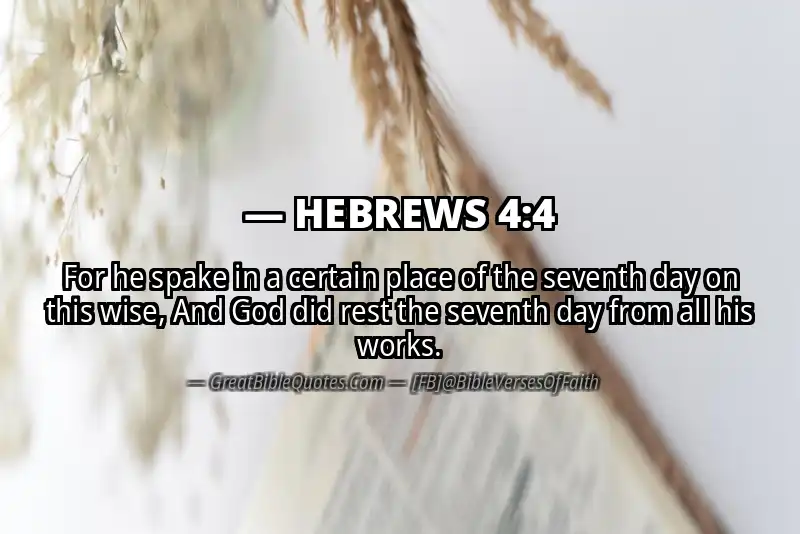 Bible verse: HEBREWS 4:4 Image
