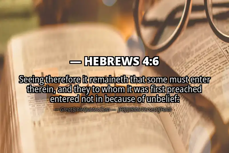 Bible verse: HEBREWS 4:6 Image