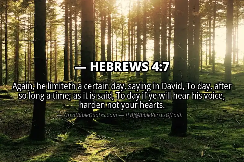 Bible verse: HEBREWS 4:7 Image