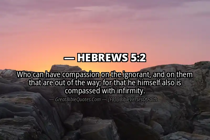 Bible verse: HEBREWS 5:2 Image