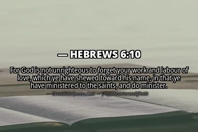Image for HEBREWS 6:10 Bible verse