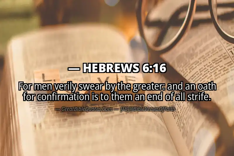 Bible verse: HEBREWS 6:16 Image