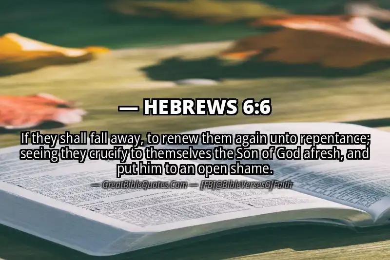 Bible verse: HEBREWS 6:6 Image