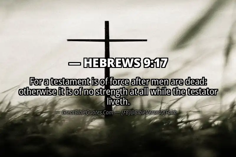 Bible verse: HEBREWS 9:17 Image