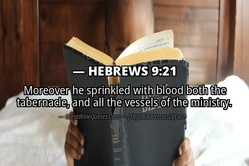 Bible verse: HEBREWS 9:21 Image