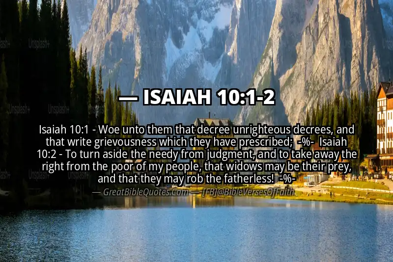 Image for ISAIAH 10:1-2 Bible verse