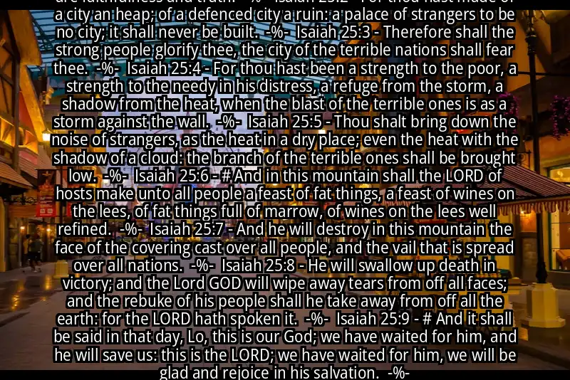 Image for ISAIAH 25:1-9 Bible verse