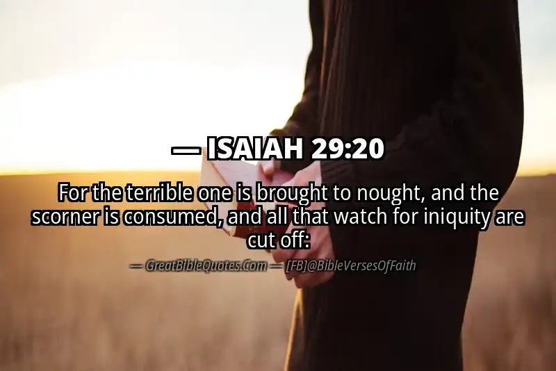 ISAIAH 29:20 Verse