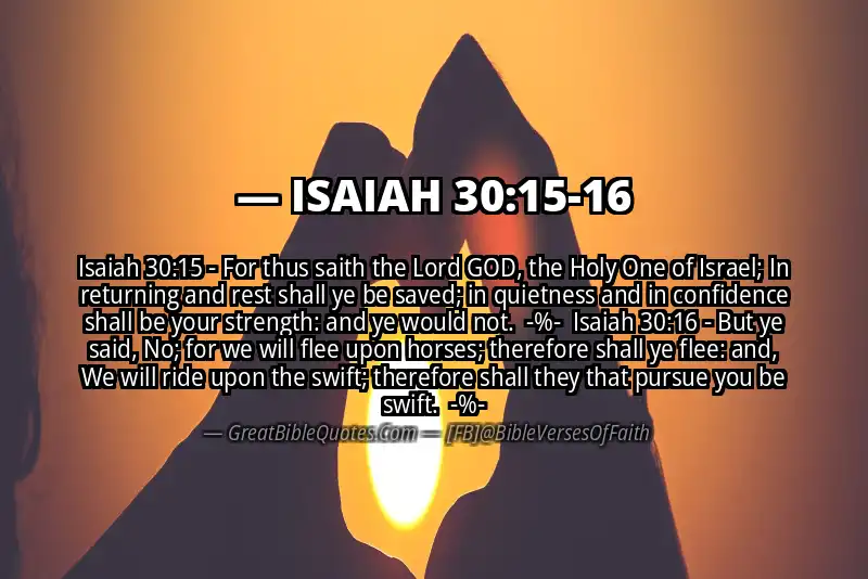 Image for ISAIAH 30:15-16 Bible verse