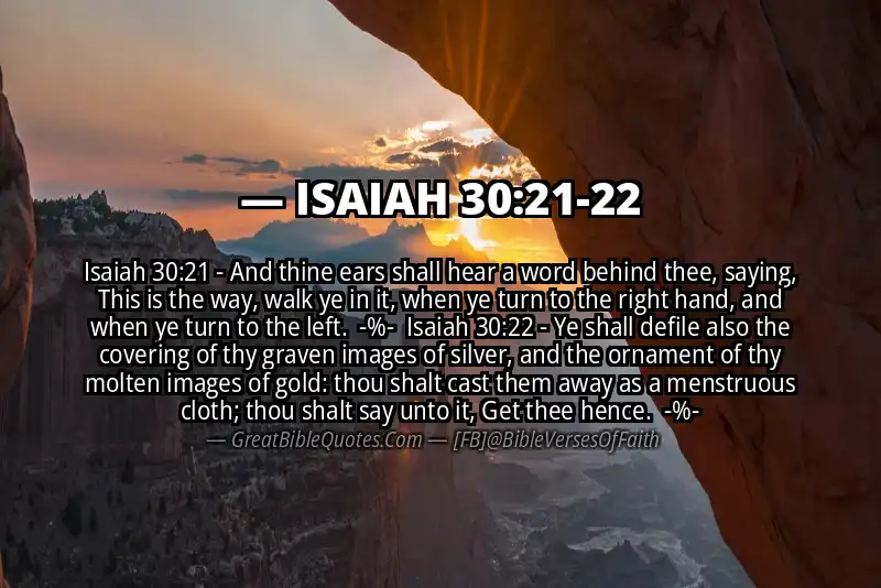 Image for ISAIAH 30:21-22 Bible verse