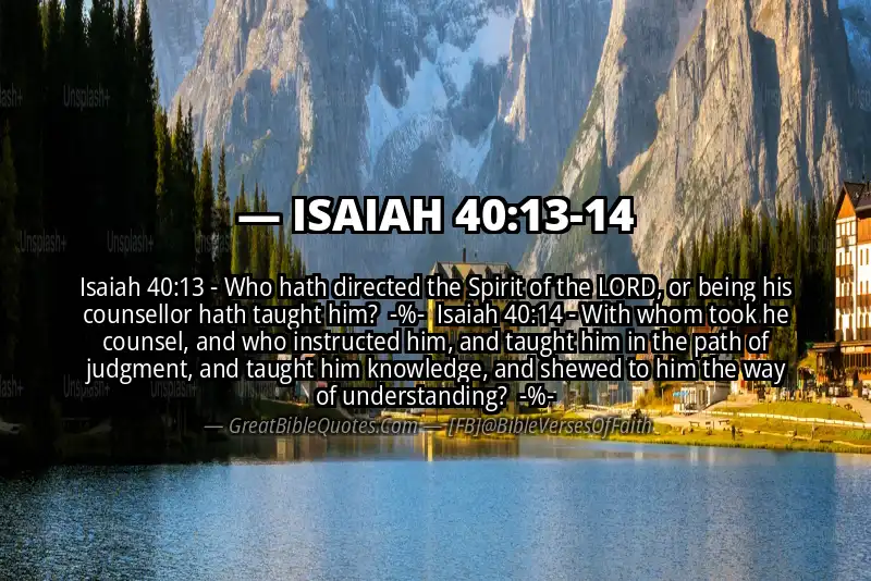 Image for ISAIAH 40:13-14 Bible verse