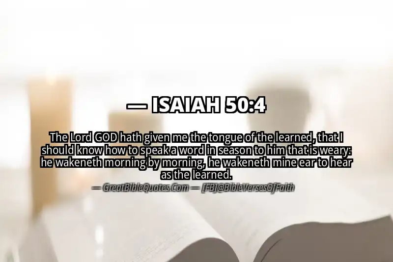 Image for ISAIAH 50:4 Bible verse