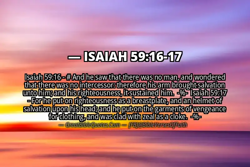Image for ISAIAH 59:16-17 Bible verse