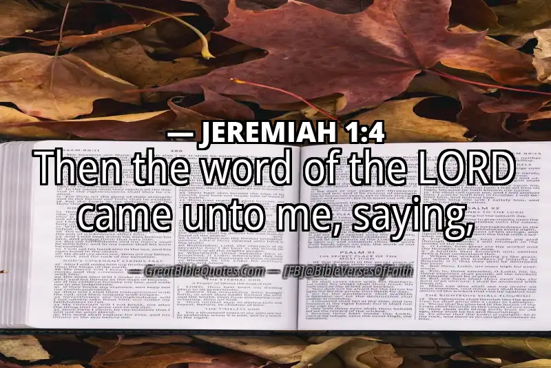 Bible verse: JEREMIAH 1:4 Image