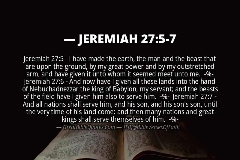 Image for JEREMIAH 27:5-7 Bible verse