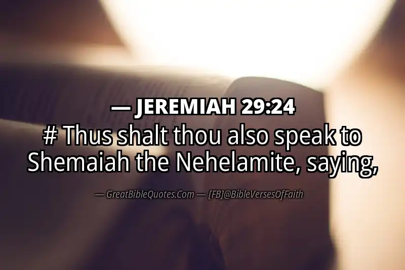 JEREMIAH 29:24 Verse