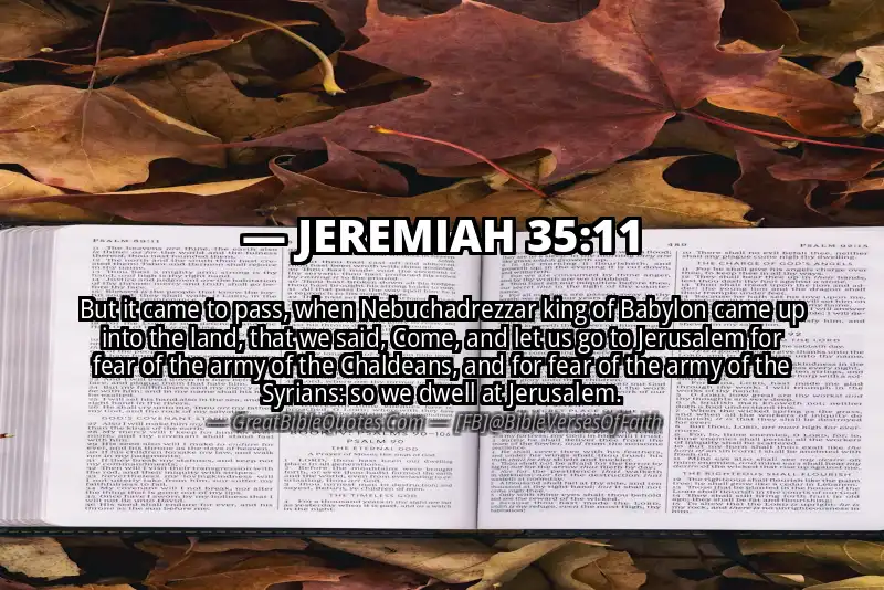 JEREMIAH 35:11 Verse Image