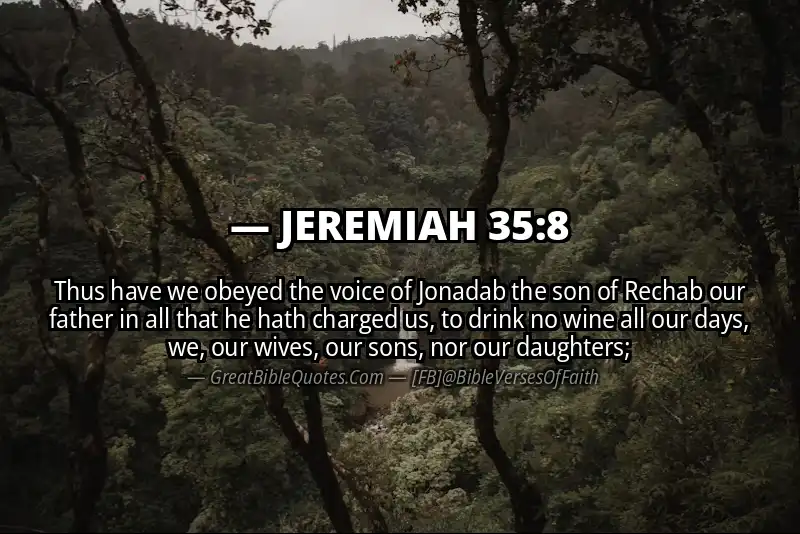 JEREMIAH 35:8 Verse