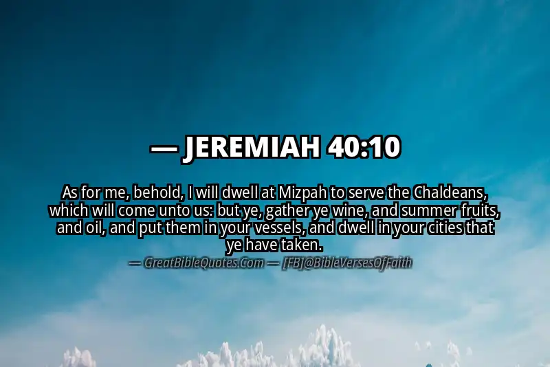 JEREMIAH 40:10 Verse
