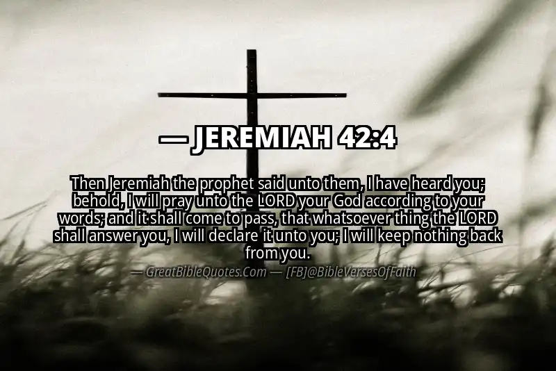 JEREMIAH 42:4 Verse