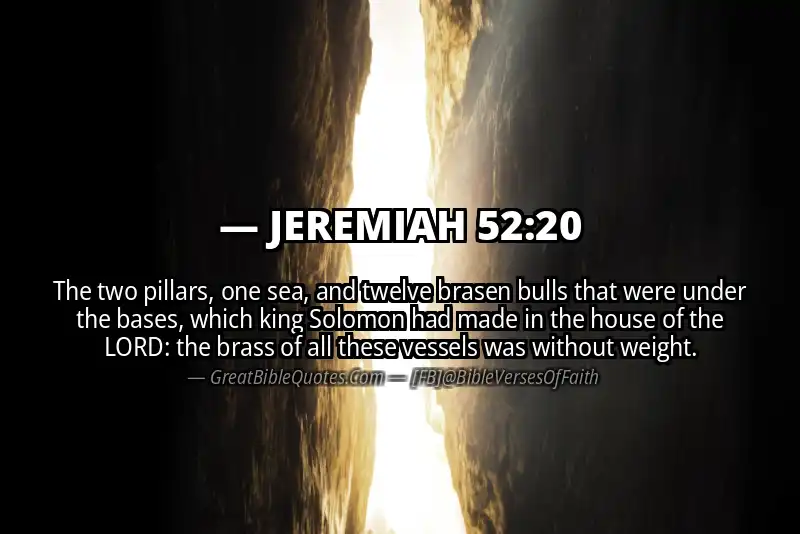 JEREMIAH 52:20 Verse Image