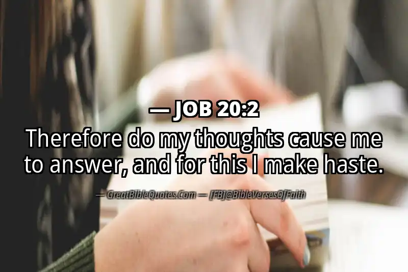 JOB 20:2 Verse