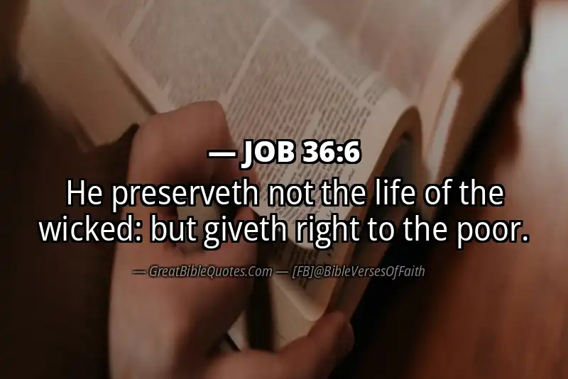 JOB 36:6 Verse