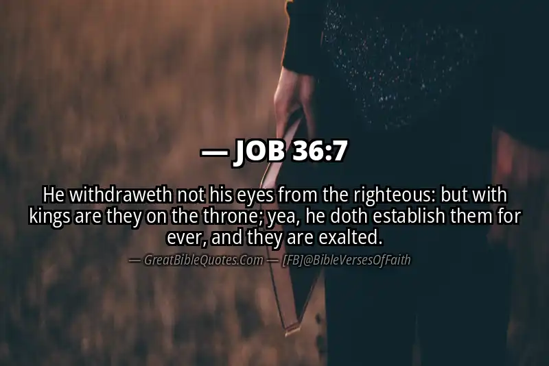JOB 36:7 Verse