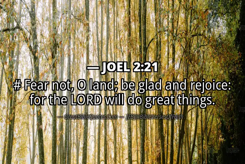 Bible verse: JOEL 2:21 Image