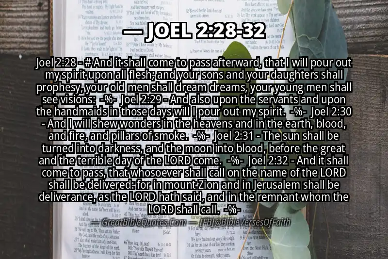 Image for JOEL 2:28-32 Bible verse