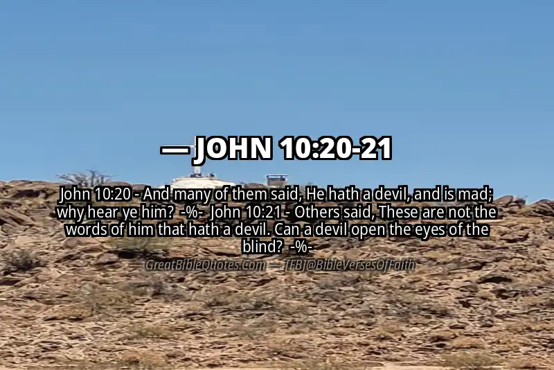 Image for JOHN 10:20-21 Bible verse