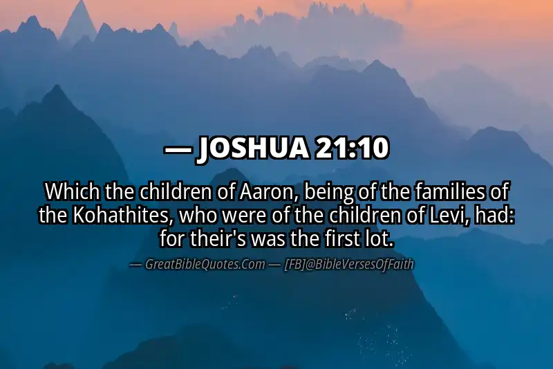 Bible verse: JOSHUA 21:10 Image