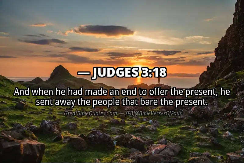 Bible verse: JUDGES 3:18 Image