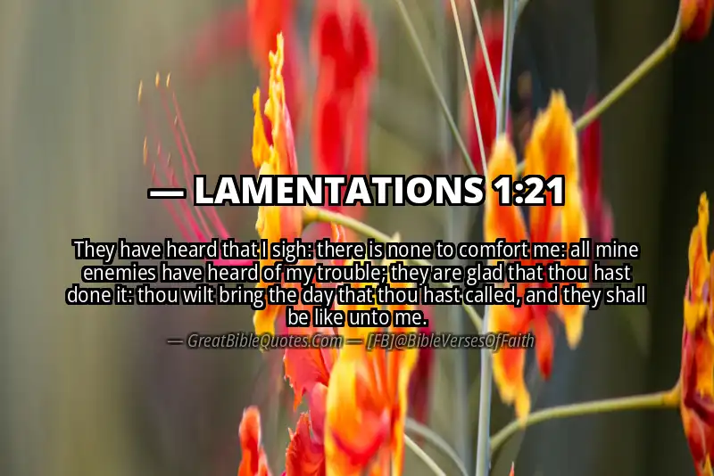 Bible verse: LAMENTATIONS 1:21 Image